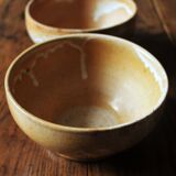 Lot of 2 vintage marbled stoneware bowls