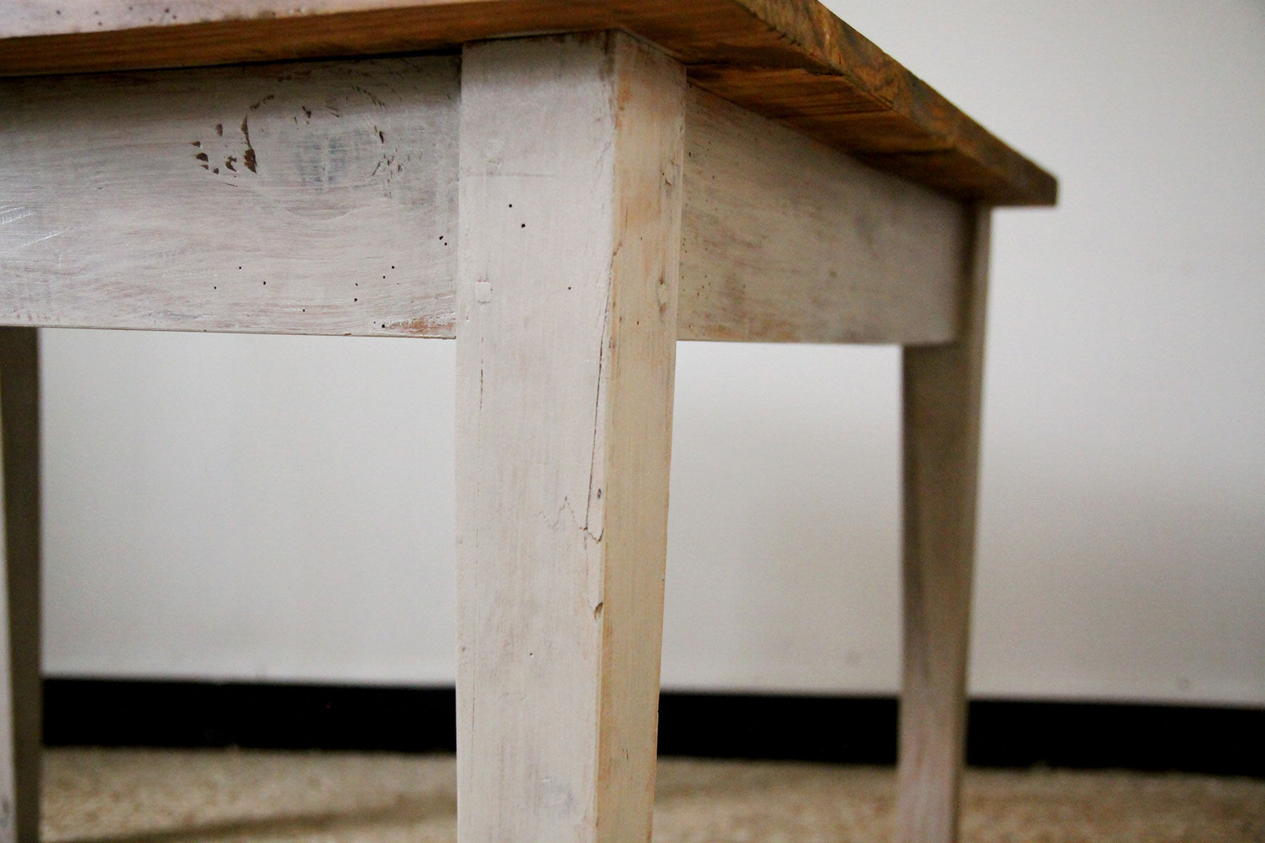 Patinated wooden dining table