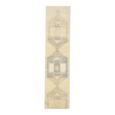 Tapis coureur vintage turc en laine et coton noué à la main des années 1970, 75x322.