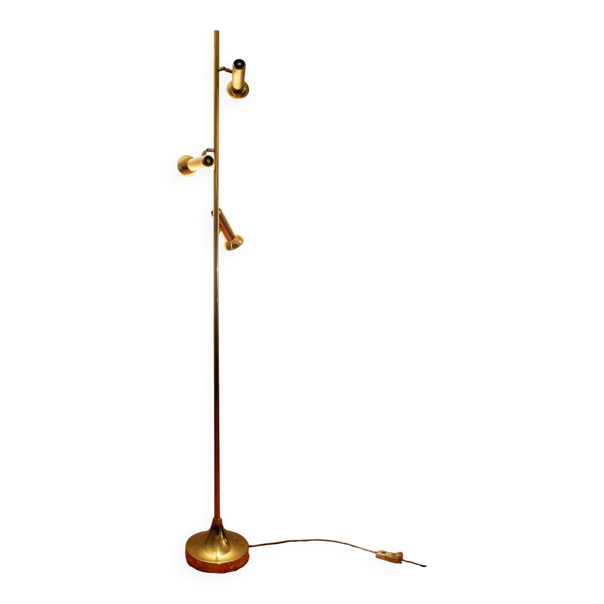 Tre luci Italian Brass Floor Lamp by Goffredo Reggiani, 1970s