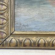 Marine, Huile sur toile signée Victorès
