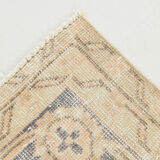 7x10 beige & navy blue vintage rug, 215x302cm