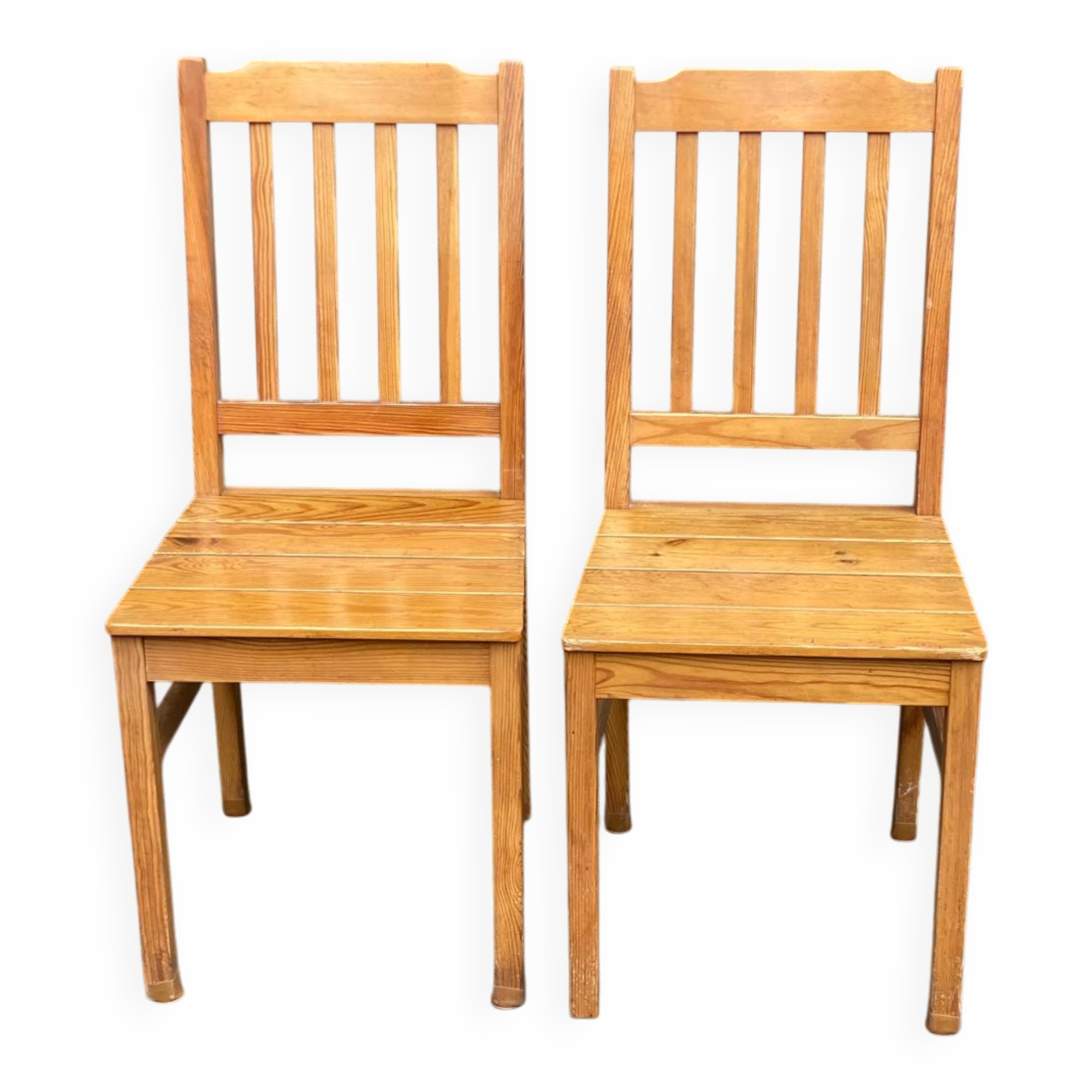 2 solid wood dining chairs