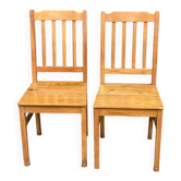 2 solid wood dining chairs