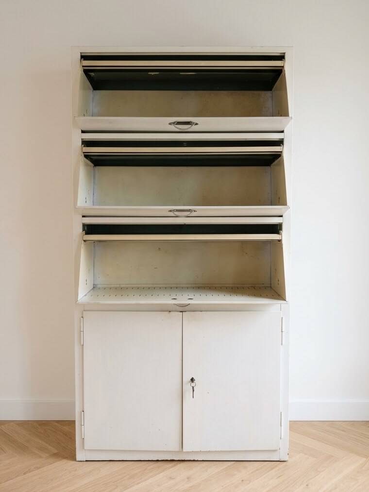 Vintage industrial metal storage furniture