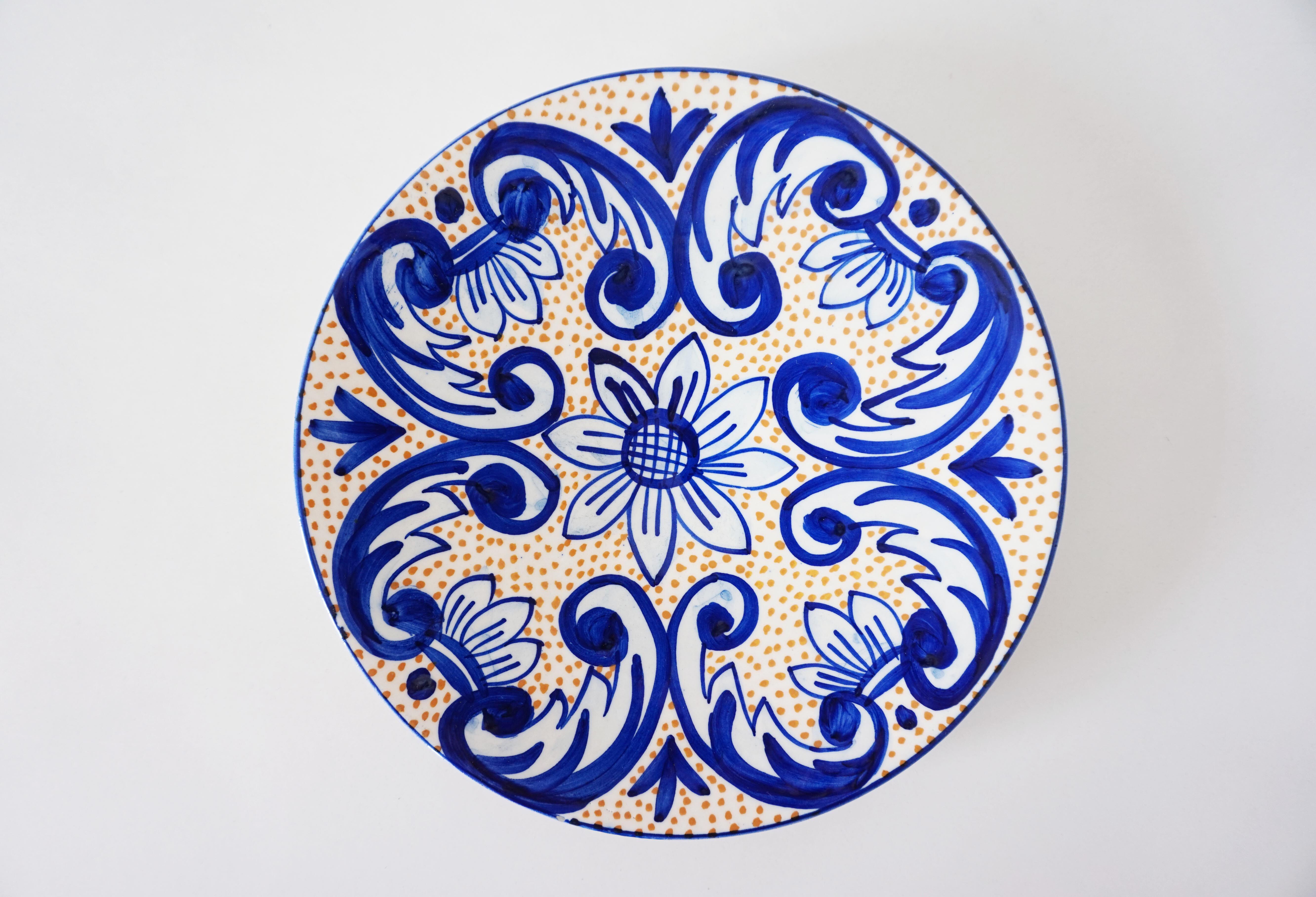 Spanish painted ceramic plate