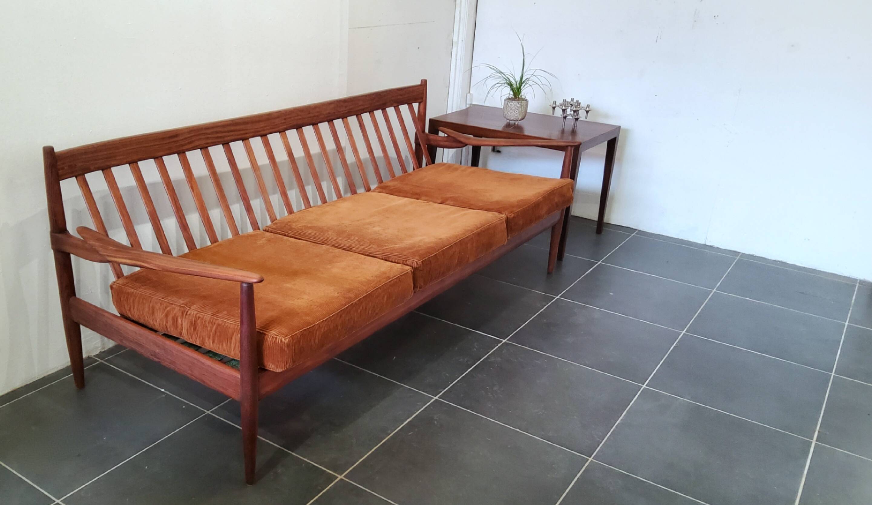 Scandinavian vintage 3-seater sofa in solid wood