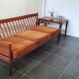 Scandinavian vintage 3-seater sofa in solid wood