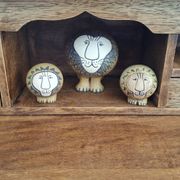 Set of 3 ceramic lions by Lisa Larson/Gustavsberg.