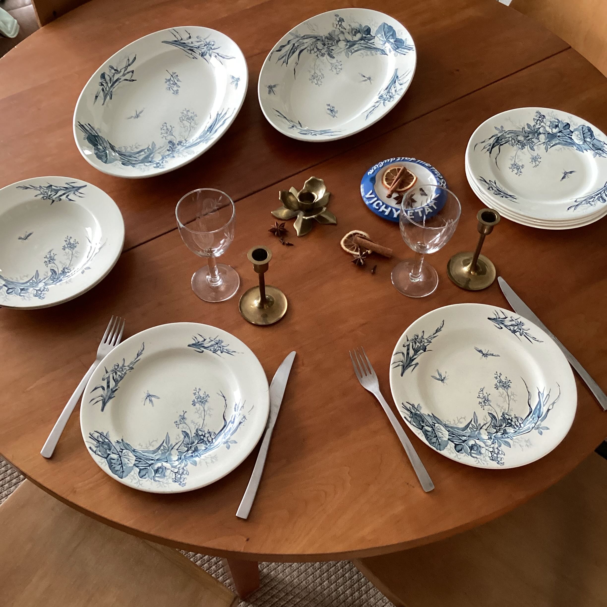 Pair of Scandinavian brass candle holders