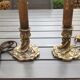 Pair of bronze bedside lamp, 19th
