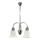 1950s Chrome and Floral Glass Chandelier by Elektroinstala Děčín