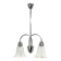 1950s Chrome and Floral Glass Chandelier by Elektroinstala Děčín