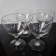 Set of 4 Vintage Finely Etched Stemmed Red Wine Glasses