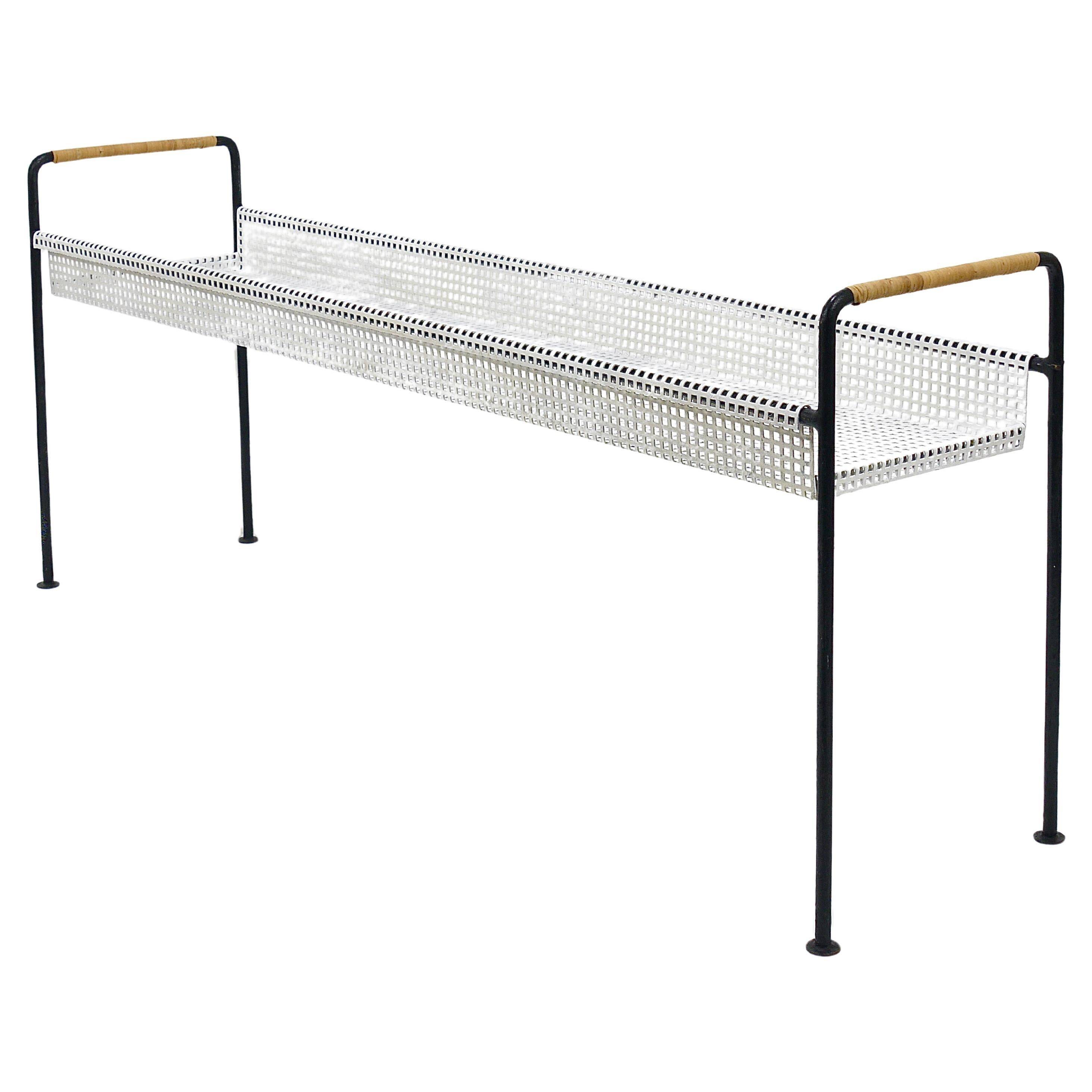 Carl Aubock Jardinière, table ou banc pour plantes, bac à fleurs, fer et osier
