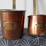 Pots à mesure en cuivre
