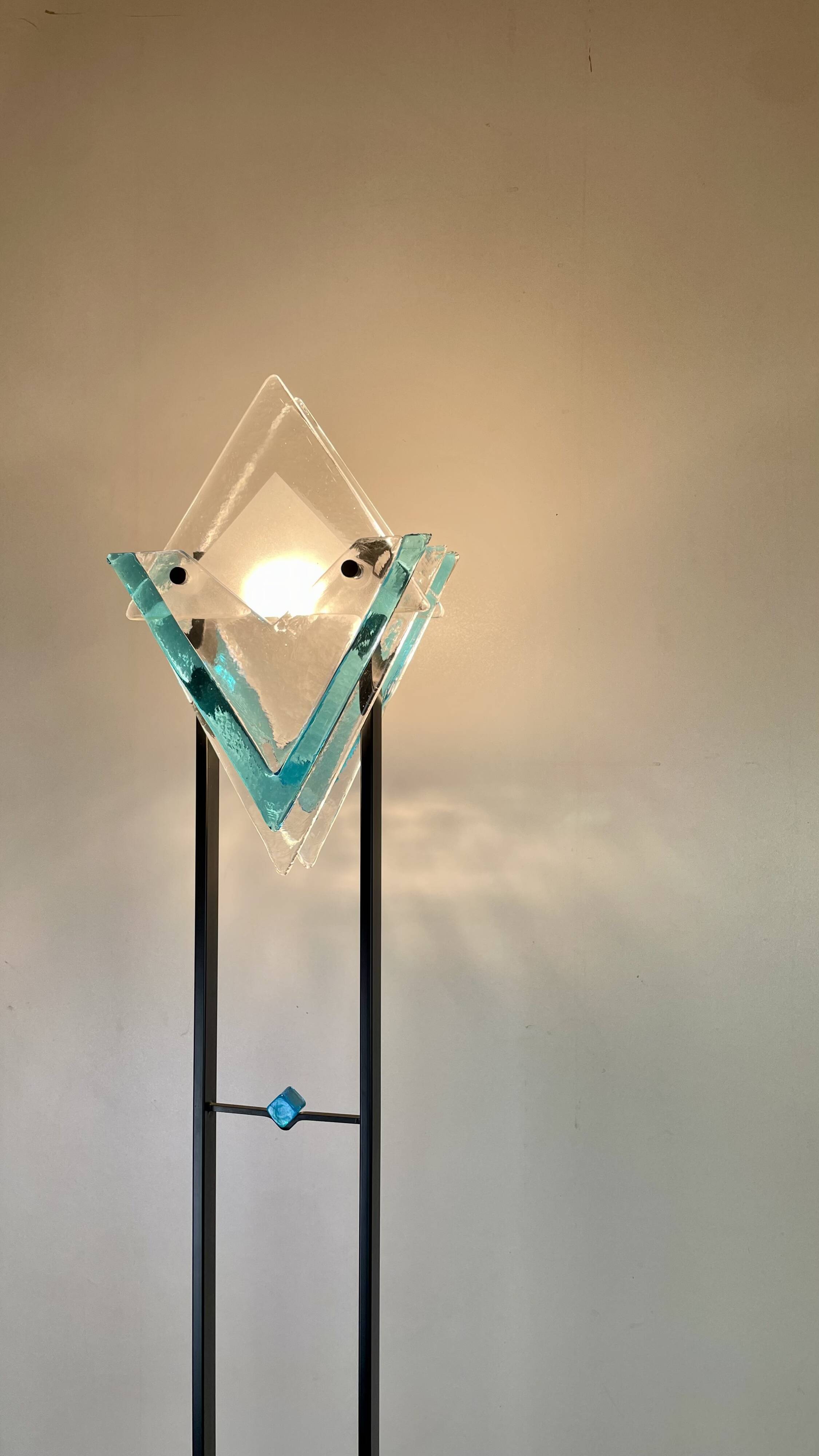 Post-Modern Floor Lamp att. to Mazzega, Italy, 1980s