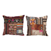 Set of 2 vintage kilim cushion covers 48x48 cm