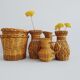 Rattan pitcher set, braided 1960s