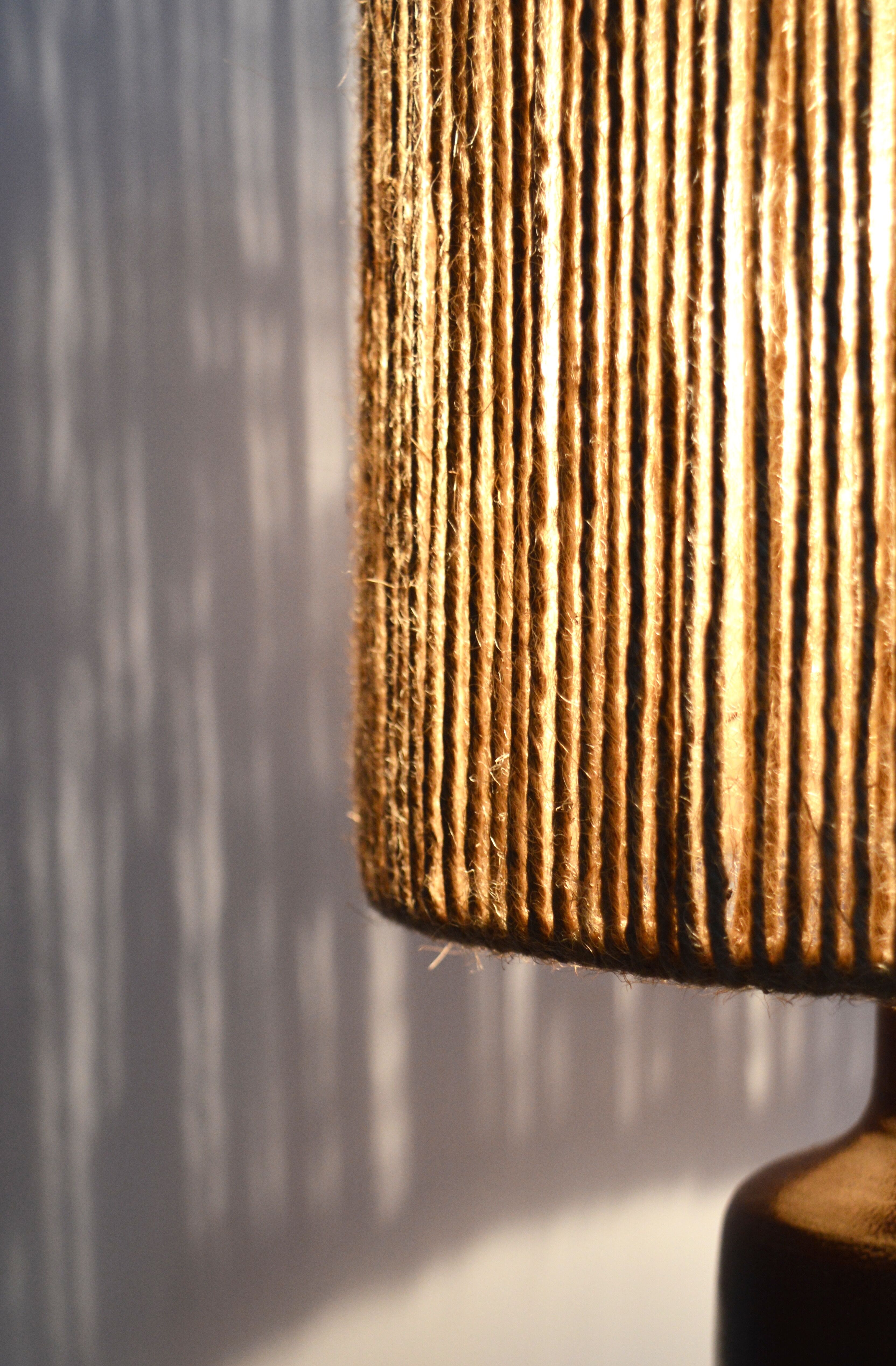 Rope and sandstone lamp