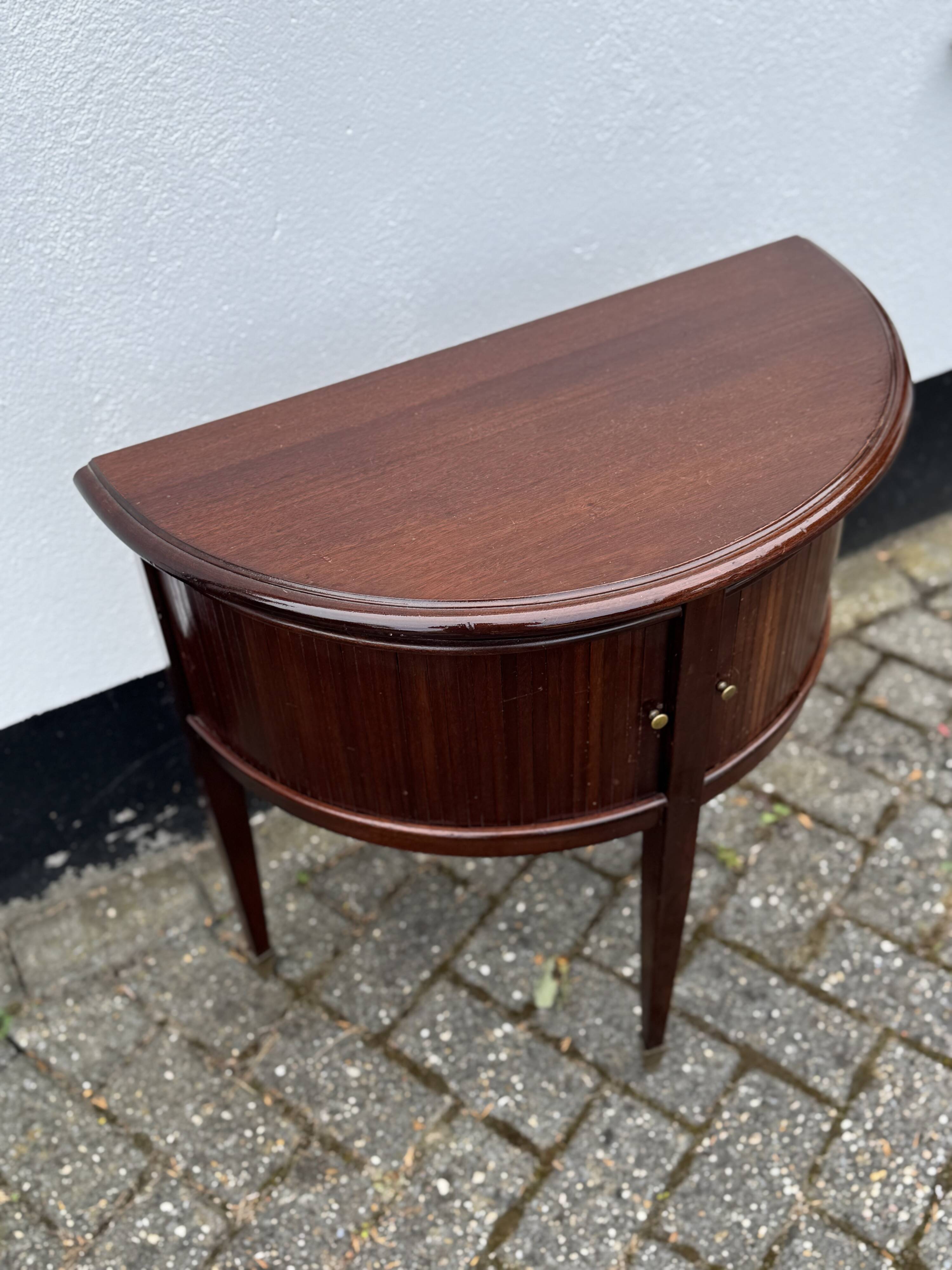 Vintage mahogany half-moon console