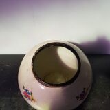 Vallauris ball vase Jerome Massier vintage painted flower decor