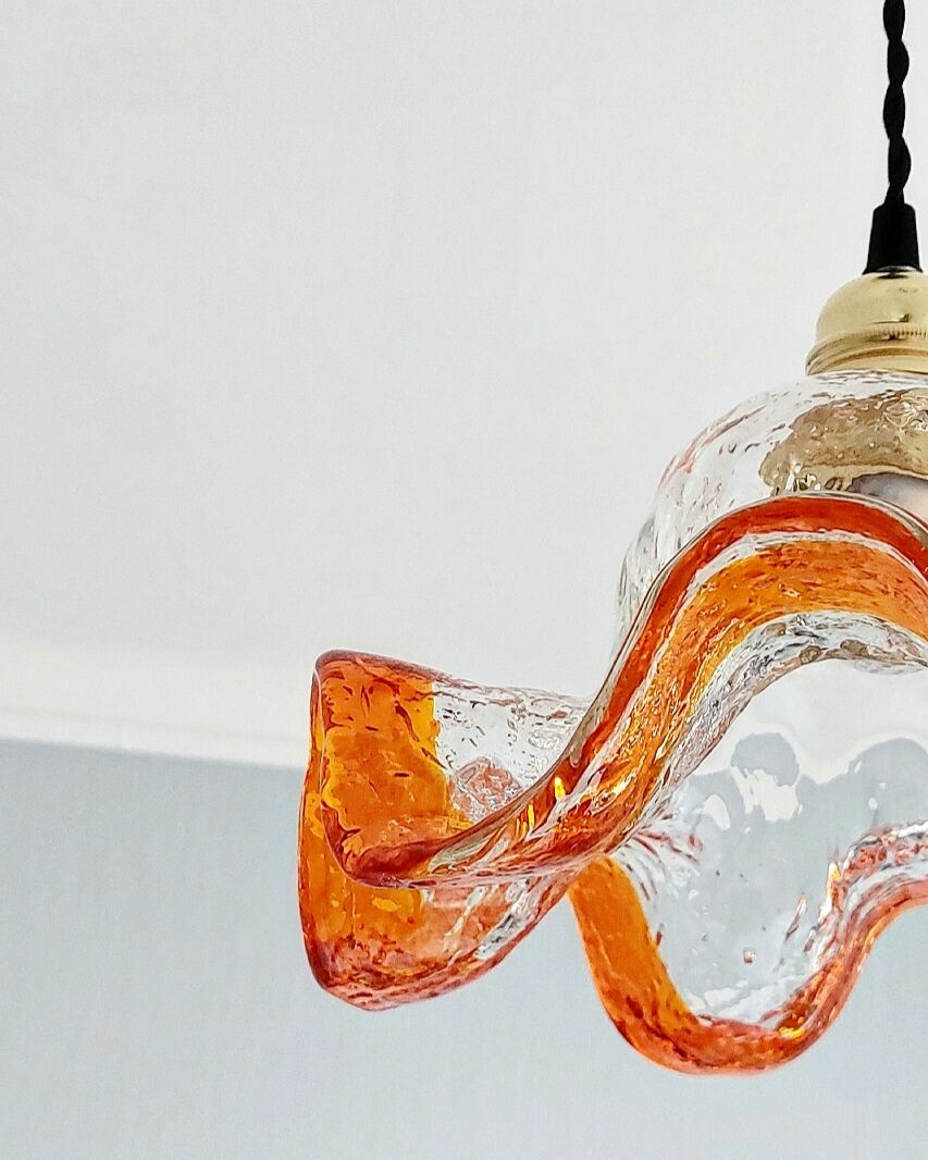 Suspension vintage verre moulé