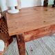 Farmhouse coffee table in raw wood with storage chest