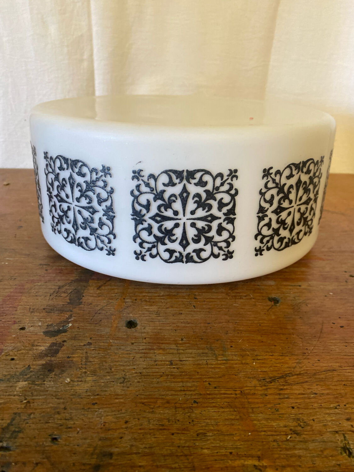 Antique White Opaline Wall Light + Vintage Black Baroque Decor