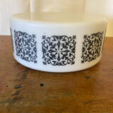 Antique White Opaline Wall Light + Vintage Black Baroque Decor