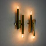 Pair of tubular wall lights from Sciolari, Italy, 1970