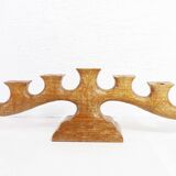 Anthroposophical oak candle holder 1950