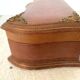20th century leather jewelry and brass ornamentation box