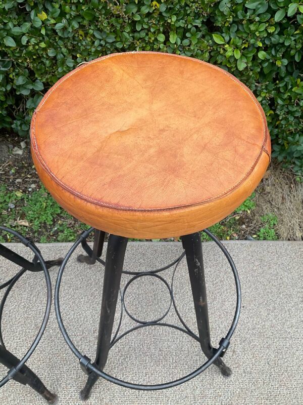 Série de 4 tabourets de bar vintage des années 60