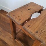 Antique wooden farm stool