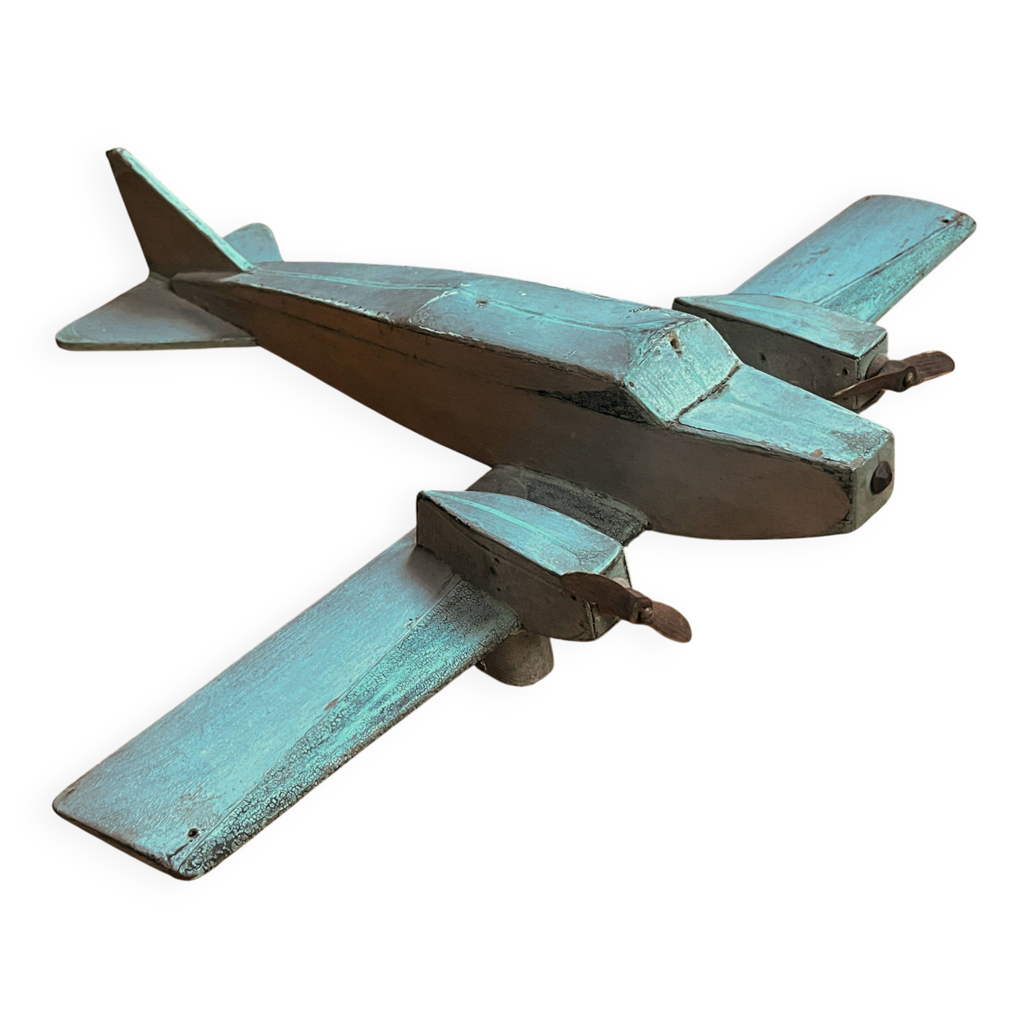 Wooden airplane, 1940s, antique toy