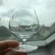 6 glasses on foot in chissed crystal