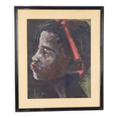 African Girl Art Painting on Paper Weyne 66x56cm