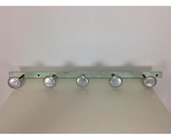 Industrial wall coat rack 5 aluminum hooks