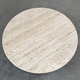 Round travertine coffee table, 1970s