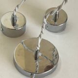 Triple suspension cascade three tulips crystal and vintage chrome