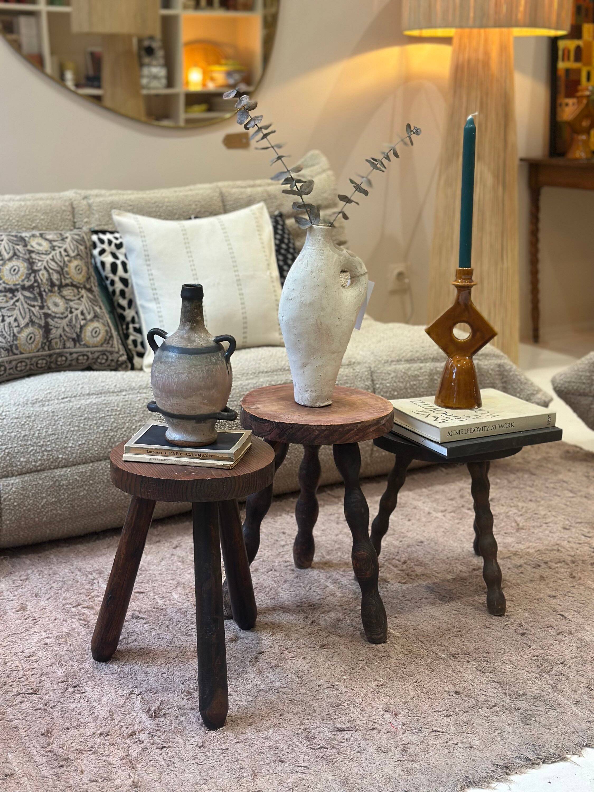 Vintage 1970s sculptural amphora - stoneware