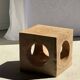 Coffee table, or openwork cubic stool in natural monoxyle mango wood H40.