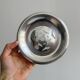 Old silver-plated metal presentation butter dish in Coquillor style