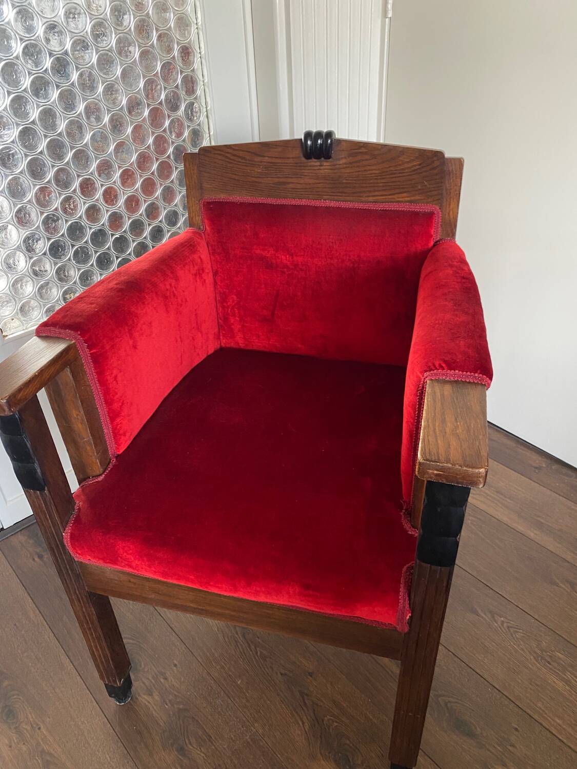 Bureau ou Chaise d'Appoint Art Déco en Chêne de l'École d'Amsterdam, années 1920