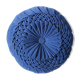 Round cushion in blue velvet