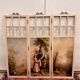 Three-panel screen in Louis XVI style with Romantic decorations and landscapes.