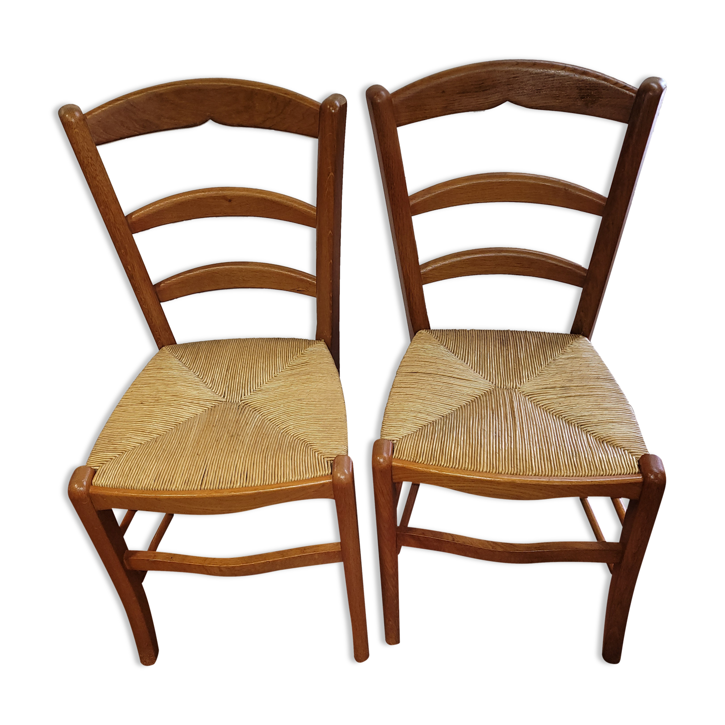 2 oak chairs