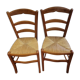 2 oak chairs