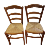 2 oak chairs